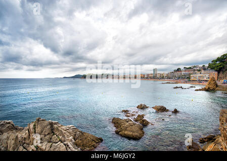 Die Strände in Lloret de Mar Wetter in Spanien. Stockfoto