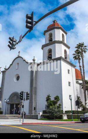 Mission Basilika Pastorale Zentrum nordwestlich der Mission San Juan Capistrano, in San Juan Capistrano, Orange County, Kalifornien, USA Stockfoto