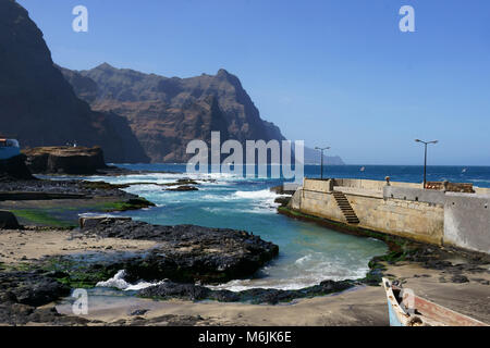 Angeln Hafen von Ponta Sol, Santo Antao, Kap Verde tun Stockfoto