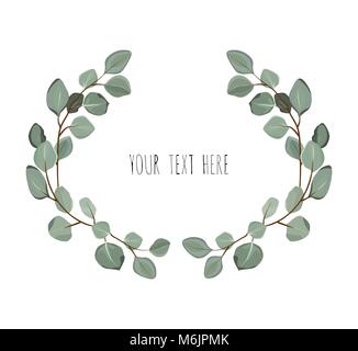 Satz von Blumen, Blätter und Zweige, Nachahmung von Aquarell, isoliert auf Weiss. Vector Illustration. Stock Vektor