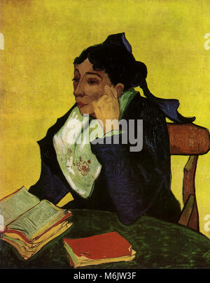 L'Arlesienne Madame Ginoux: mit Büchern, Van Gogh, Vincent Willem, 1888. Stockfoto