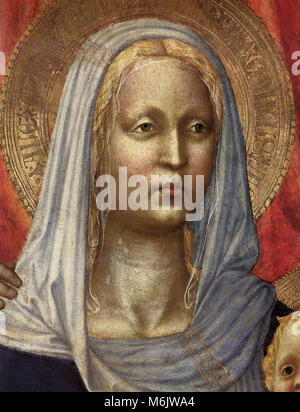 Madonna mit Kind und Heiligen Anna (Detail), Panicale, Masaccio und Masolin, 1424. Stockfoto