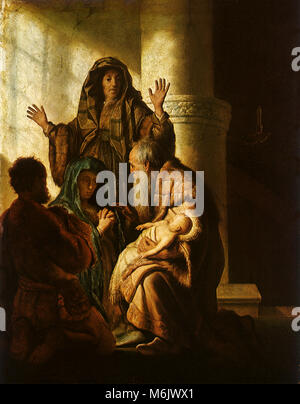 Simeon Prophezeiung zu Maria, Rembrandt, Harmensz van Rijn, 1628. Stockfoto