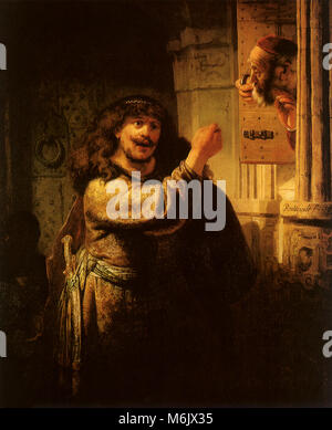 Simson bedroht seinen Father-In-The-Law, Rembrandt, Harmensz van Rijn, 1635. Stockfoto