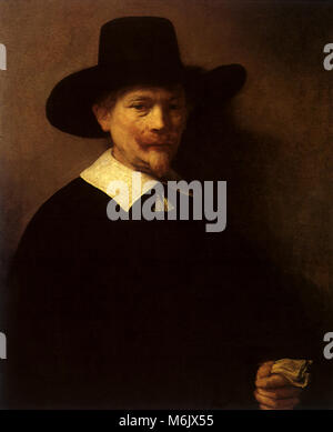 Porträt eines Mannes mit einem Handschuh, Rembrandt, Harmensz van Rijn, 1641. Stockfoto