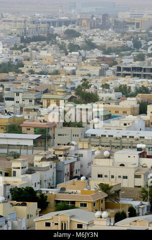 Blick von oben auf die Villen in Riad, Saudi-Arabien Stockfoto