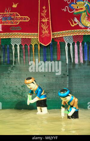 Traditionelle vietnamesische Marionetten im Golden Dragon Water Puppet Theatre in Ho Chi Minh City, Vietnam Stockfoto