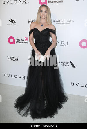West Hollywood, Kalifornien West Hollywood, USA. März 2018. Jasmine Sanders. 26. Jährliche Elton John Academy Awards Viewing Party im West Hollywood Park. Foto: PMA/Admedia Stockfoto
