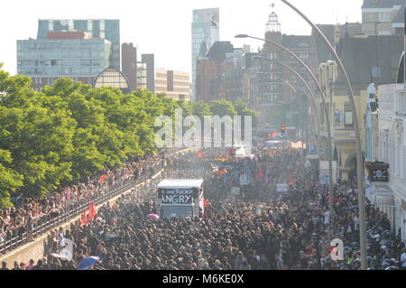 Anti-G20-Demo, Willkommen ti die Hölle, in Hamburg, Deutschland Stockfoto