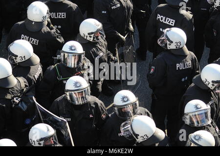 Anti-G20-Demo, Willkommen ti die Hölle, in Hamburg, Deutschland Stockfoto