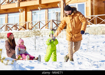 Glückliche Familie Wochenende Stockfoto