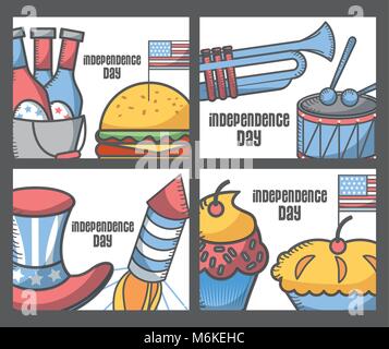 Tag der Unabhängigkeit der amerikanischen Stock Vektor