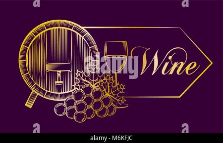Wein trinken Alkohol Karte Stock Vektor