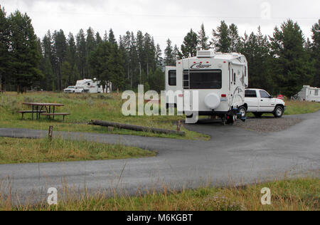 Bridge Bay Campground. Bridge Bay Camping site; Stockfoto