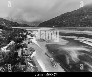 Llyn Ogewn im Winter eingefroren, wenn 2018 Stockfoto