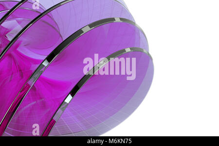 Abstrakte futuristischen Hintergrund rosa Glas geometrische Formen. Isolierte Hintergrund. 3D-Darstellung Stockfoto