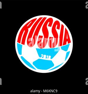 Russische Fußball-Emblem. Fußball-Europameisterschaft in Russland Logo 2018. Stock Vektor