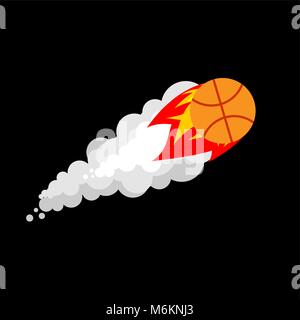 Fiery Basketball isoliert. Fliegen Spiele ball Vector Illustration Stock Vektor