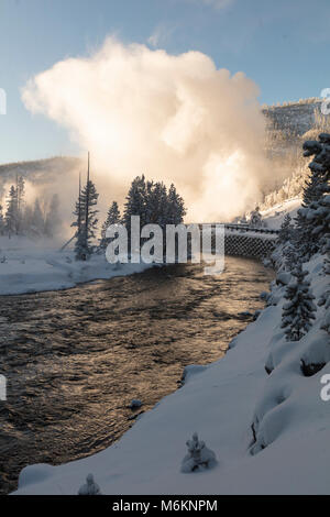 Beryl Feder und Gibbon River (Hochformat). Stockfoto