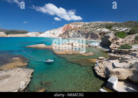 Firiplaka Strand, Milos, Kykladen, Ägäis, Griechische Inseln; Griechenland; Europa Stockfoto