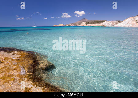 Firiplaka Strand, Milos, Kykladen, Ägäis, Griechische Inseln; Griechenland; Europa Stockfoto