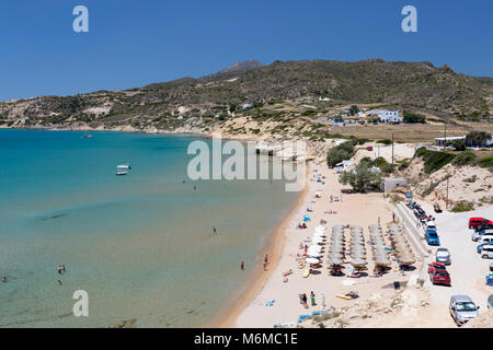 Provatas Beach und Bucht an der Südküste, Milos, Kykladen, Ägäis, Griechische Inseln; Griechenland; Europa Stockfoto