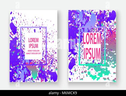 Neon explosion Farbe holographische Splatter künstlerische Cover Design. Fluid blauen Gradienten Staub splash Textur Hintergrund. Trendy kreative Vorlage Vektor C Stock Vektor