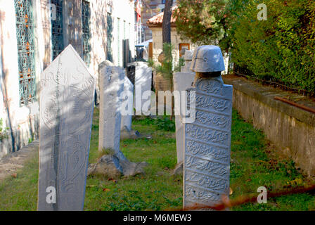 Osmanischen Grabsteine in arabischen Alphabet, Kastamonu, Türkei Stockfoto