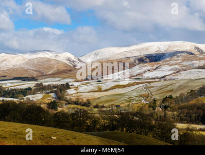 Die moffat Hügel nördlich von Edinburgh, Schottland, im Winter Stockfoto