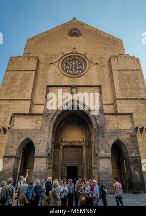 Die Kirche von Santa Chiara, Gesù Nuovo Square, Neapel, Italien. Stockfoto