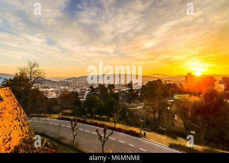 Ein Sonnenaufgang Blick von O Castro - Vigo Stockfoto