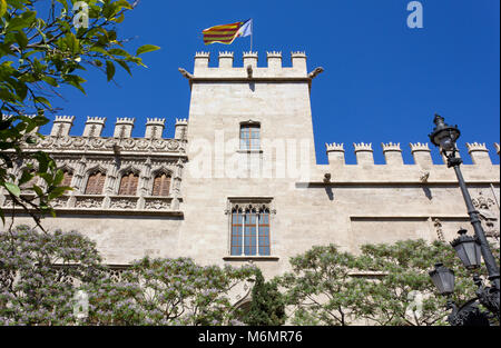 Die Lonja de la Seda gotische Palast in Valencia, Spanien Stockfoto