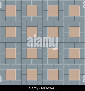 3D-brick Pflaster Fliesen nahtlose Muster für Dekoration und Design. Vector Illustration Stock Vektor