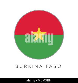 Burkina Faso Flagge runder Kreis Vektor icon Stock Vektor