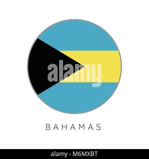 Bahamas Flagge runder Kreis Vektor icon Stock Vektor