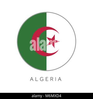 Algerien Flagge runder Kreis Vektor icon Stock Vektor