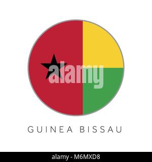 Guinea Bissau Flagge runder Kreis Vektor icon Stock Vektor