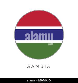 Gambia Flagge runder Kreis Vektor icon Stock Vektor