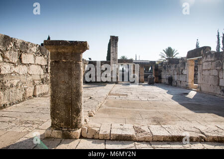 Israel, See Genezareth, die Ruinen von Kapernaum. Stockfoto