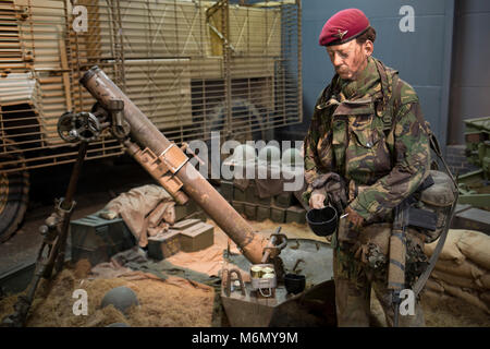 Weltkrieg militärische Szenarien und Re-enactments in der Land Warfare, Imperial War Museum in Duxford, Cambridgeshire, Großbritannien. Stockfoto