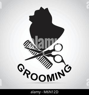 Hunde- und Katzensalon Symbol. Pet-Beauty Salon logo Illustration Stock Vektor