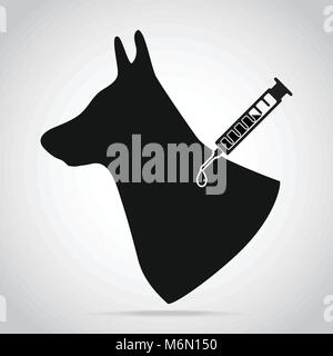 Hund Impfstoff zu Krankheit Symbol, medizinisches Konzept verhindern Stock Vektor