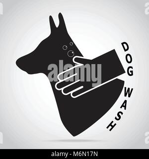 Hund waschen Pet Grooming, dog Care Concept Stock Vektor