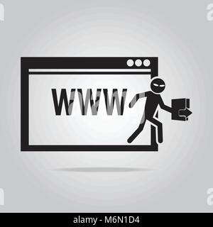 Hacker, Internet Security Konzept. flat style Vector Illustration. Stock Vektor