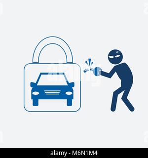 Auto Schutz zum Diebstahl von Symbol, Vector Illustration Stock Vektor