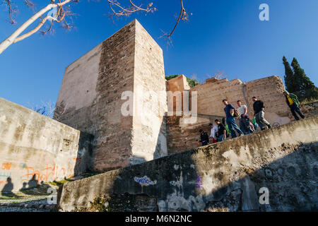 Granada, Andalusien, Spanien. XI Jahrhundert Monaita Tür (Puerta Monaita) Lona Lane (Carril de la Lona) im Unesco Viertel Albaicin Altstadt o Stockfoto