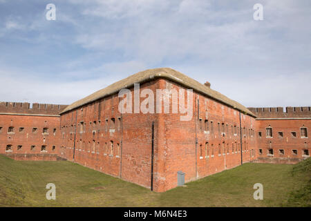 Nahaufnahme von Fort Nelson Außenwand. Stockfoto