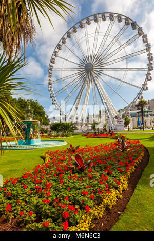 TORQUAY, Großbritannien - 20 September 2016 - Englische Riviera Rad eine 60 Fuß Ferris wheelin Torquay Devon England Stockfoto