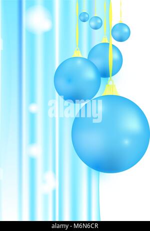 Frohe Weihnachten Grußkarte, Weihnachtskugeln, Vector Illustration Stock Vektor