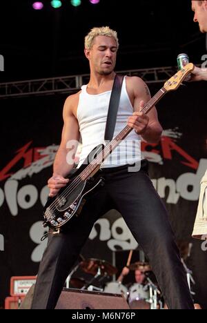 Bloodhound Gang - Evil Jared Hasselhoff, V2000, Hylands Park, Chelmsford, Essex, Großbritannien - 18. August 2000 Stockfoto